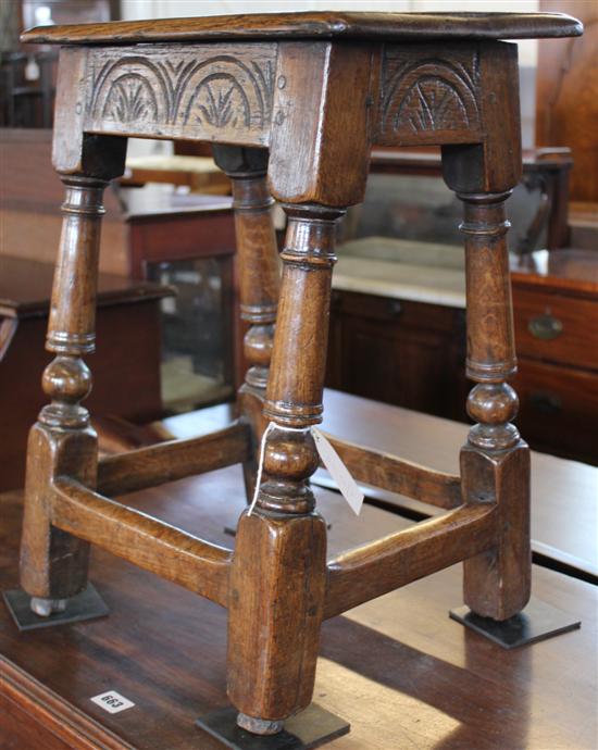 17th century oak joynt stool